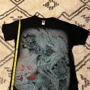 Ed Hardy Black and Gray Graphic Tee